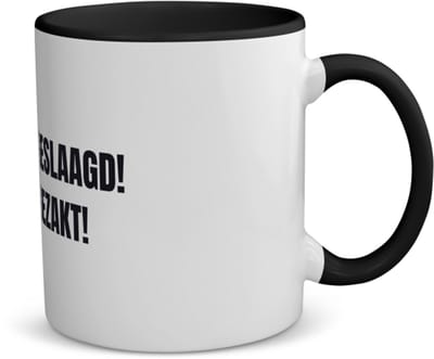 Akyol - geslaagd gezakt koffiemok - theemok - zwart - Geslaagd - cadeau geslaagd - cadeau - cadeau voor eindexamen - 350 ML inhoud