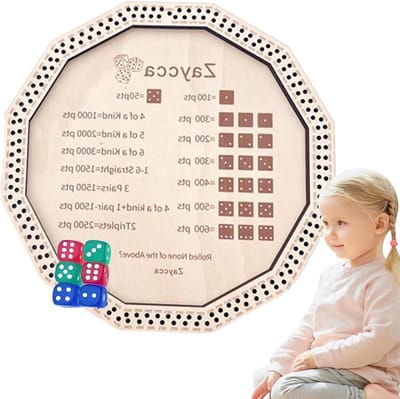 Dobbelbakje - Speeltafel dienblad - Spellen spelen - Robuuste houten constructie - 18 x 18 x 5 cm - Houtkleur