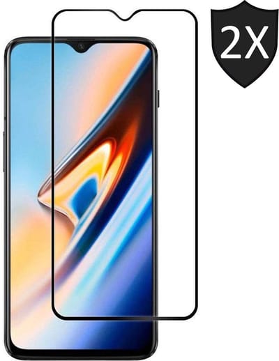 2x Screenprotector geschikt voor OnePlus 6T | Full Screen Cover Volledig Beeld | Tempered Glass - van iCall