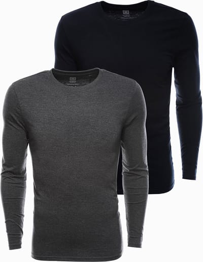 Effen heren longsleeve - mix 2-pack V2 Z43