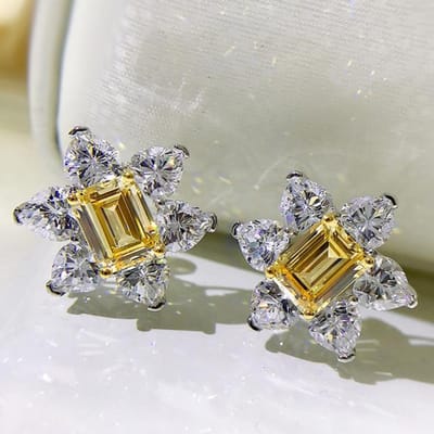 Boucles d'oreilles en cristal exquises Caoshi pour femmes, accessoires tendance assortis, bijoux gracieux en forme de fleur pour cérémonie de mariage