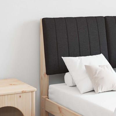 vidaXL Gestoffeerd hoofdbord Zwart 120 cm Massief grenenhout