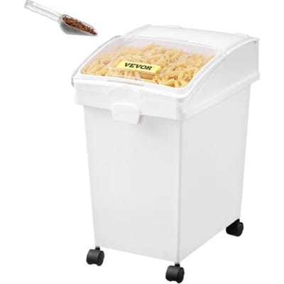 VEVOR Opbergbox op Wielen 3 Stuks Voorraaddozen met Deksel 25 L Keuken Granen Bewaardozen Rijst Voorraaddoos Vershouddozen voor Voedselbehoud, Ontbijtgranen, Pasta, Koekjes en Gedroogde Producten