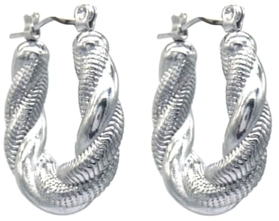 Oorbellen Gedraaid - Oorringen - RVS - 2,5 cm - Zilverkleurig