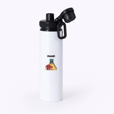 Hacebo® - Bowlen met eigen naam waterfles met draaidop zwart - Bowlen - Bowler - Sport - water fles - 850ML