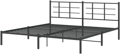 Bedframe Metaal - Bedombouw Tweepersoons - Slaapkamer Inrichten - Robuuste Metalen Constructie - 193x203 cm - Zwart