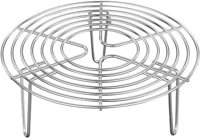 Oneay Ronde keukenaccessoire voor airfryers, hoog koelrek, geschikt voor bakken, stomen en koken onder druk (20x7 cm).