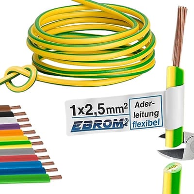 Flexibele PVC Aderleiding Kabel 2,5 mm² Groen Geel - Diverse Lengtes Beschikbaar