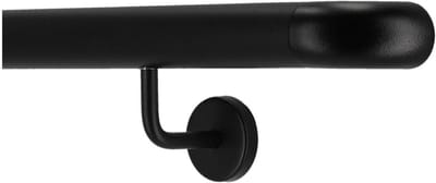 Aluminium Leuning - Wandleuning Trap - Veilige Grip - Roestvrijstalen Houders - 50 cm - Zwart