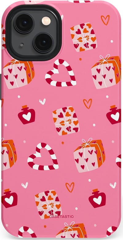 Casetastic Hoesje Geschikt voor Apple iPhone 13 Magsafe - Stijlvolle Beschermende Duo-layer Case - Zoete Liefde Roze
