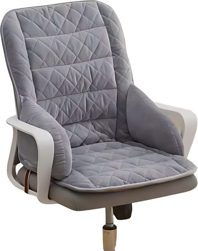 Kussen Tavien - Bureaustoel kussen - Rugkussen - Ergonomisch - Universeel - Grijs