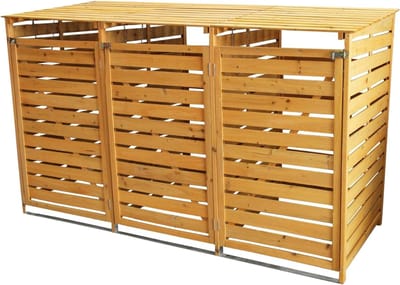 TIM® Kliko Ombouw – Containerberging - Kliko Ombouw Dubbel - Bruin - 81cm x 198cm x 120cm; 31.5Kg