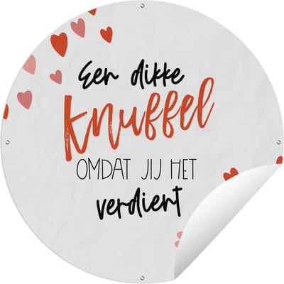 Tuincirkel Sterkte - Quotes - Rood - 60x60 cm - Ronde Tuinposter - Buiten