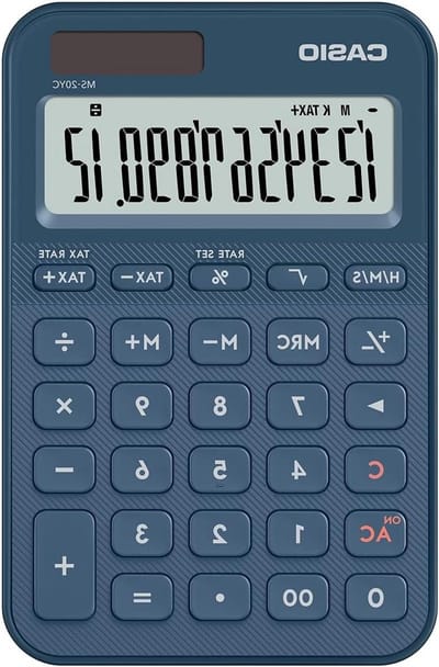 Desktop Rekenmachine - Kleine Calculator - Zakelijke Berekeningen - Tijdberekening Functie - 101 x 155 cm - Marineblauw
