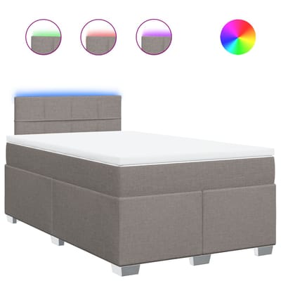vidaXL - Boxspring - met - matras - stof - taupe - 120x190 - cm