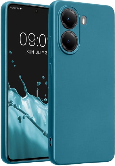kwmobile metallic telefoonhoesje van TPU - geschikt voor Xiaomi Poco X7 Pro 5G - Flexible case voor smartphone - In Metallic carabisch blauw