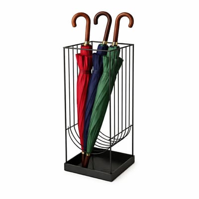 Luxaliving Paraplubak Metaal Zwart 22x22x59 cm – Moderne Vierkante Parapluhouder – Stijlvol Design voor Hal & Entree