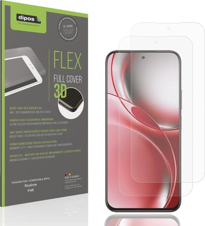 dipos FLEX – 2x Matte Screenprotector geschikt voor Realme P4R | Volledige Schermbescherming | Case-Friendly