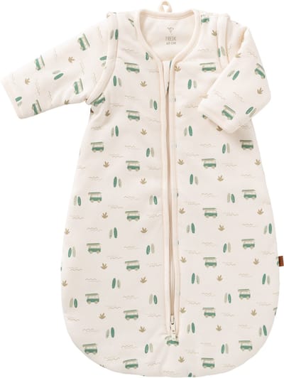 Fresk Slaapzak Baby Winter – Afritsbare Mouwen - Interlock met Lichte Voering - Biologisch Katoen - Zacht en Ademend - TOG 2.8 - Ecru - Surf Boy