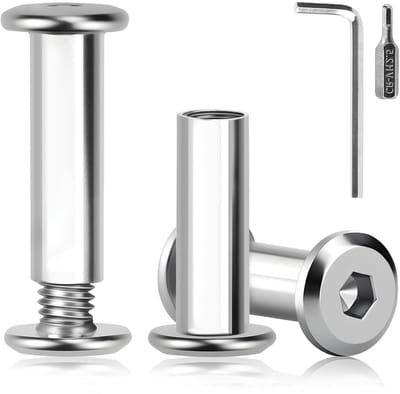 50 Stuks Verbinding Schroeven M4 x 30 mm - RVS A2 V2A Meubelverbinding met Sleufmoeren en Inbussleutel, Ideaal voor Houten Meubels en Klusprojecten