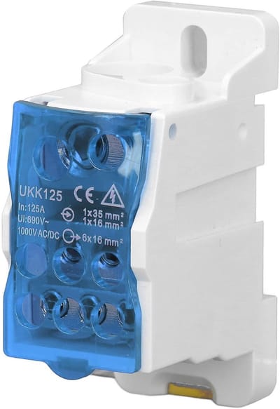 Dailygoody - UKK-125A 690V DIN Rail Terminal Block - Universele Verdeeldoos met Beschermkap