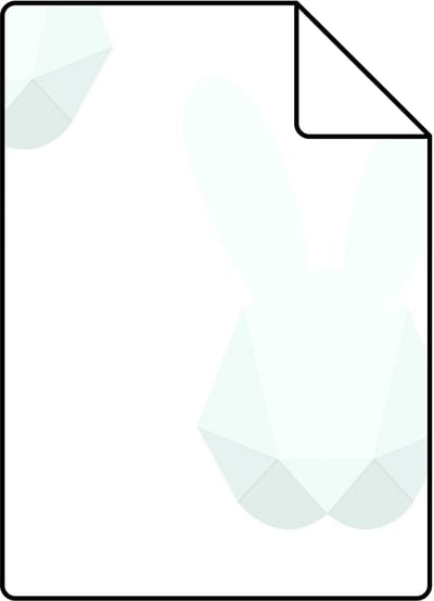 Proefstaal Origin Wallcoverings behang origami konijnen mat wit en mintgroen - 26,5 x 21 cm - 347489-S