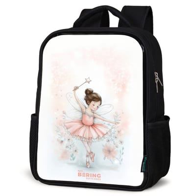 NoBoringSuitcases.com® - Rugzak zwart - Schooltas jongen & meisje - Fee ballerina - Rugtas voor school - Boekentas kind - Schoolrugzak - Kinderrugzak