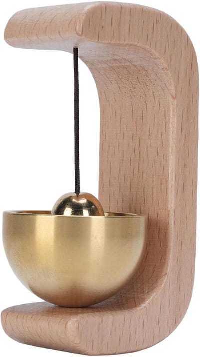 Winkeliersbel Deur - Houten Windgong - Gasten Melder - Aangenaam Geluid - Compact Formaat - Houtkleurig