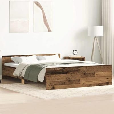 Houten Bedframe 200x200 cm zonder Matras - Carved Wood - Dubbel Bed voor Slaapkamer
