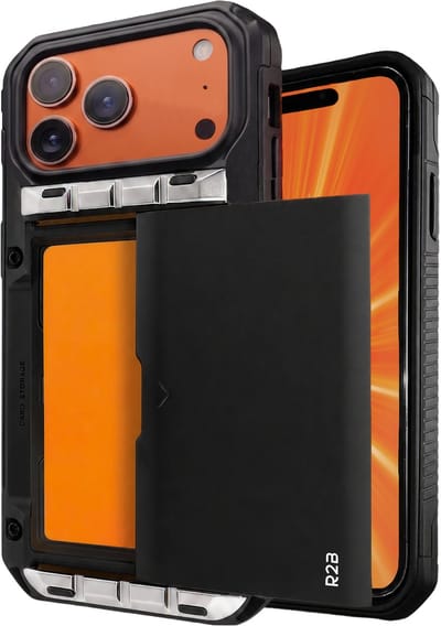 R2B Hoesje met Pasjeshouder geschikt voor iPhone 17 Pro - 4 Pasjes - Screenprotector - Telefoonhoesjes - Gsm Hoesje - Phone Case - Model Zeist