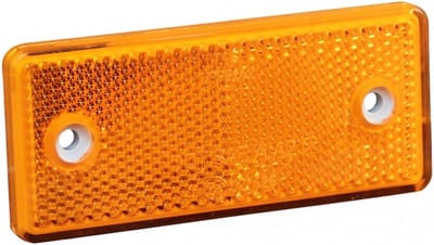 Oranje/gele reflector 96x42 mm - zelfklevend & opschroefbaar - 4 stuks