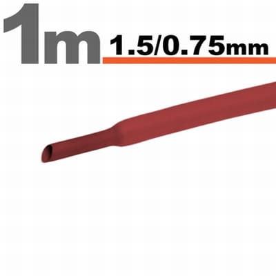 20× 1 Meter Krimpkous Rood 1,5 / 0,75 mm – 20 Stukken Van 1 Meter – Warmtekrimpbuis Voor Isolatie En Kabelbescherming – Geschikt Voor Elektrische Installaties En Reparaties [11019P]