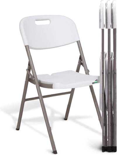MaxxGarden klapstoelen set - vouwstoel tuinstoel opvouwbaar - Wit - 4 stuks
