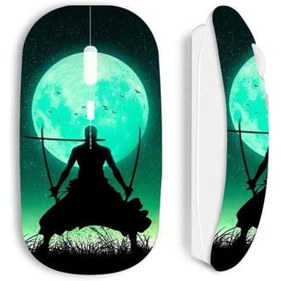 Souris sans fil - Maniacase - Roronoa Zoro - Blanc - 3 boutons - Optique