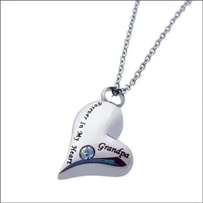 Aramat Jewels | Gedenkhangers | Stalen Ashanger Opa – Persoonlijk Gedenksieraad RVS Meerdere Modellen | Forever-in-my-heart-Zilverkleur-Zirkonia-3x2cm | |20mm | Staal | Volwassenen | Verkleurd niet