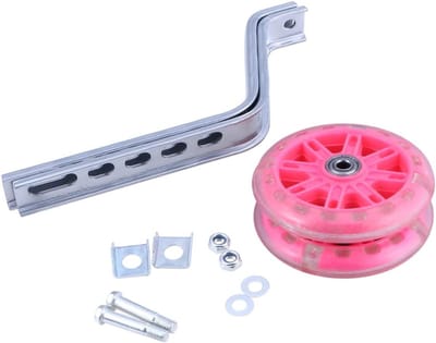 Kinderfiets Zijwieltjes - Hulpwielen Balans - Leren Fietsen - Stil Met Licht - 11 x 11 cm - Roze