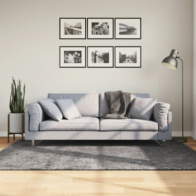 vidaXL - Vloerkleed - HUARTE - laagpolig - zacht - wasbaar - 140x200 - cm - antraciet