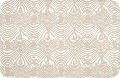 Badmat 60x40 cm - Antislip - Golven - Structuur - Beige - Badmatten voor badkamer - Badkamermat - Douchemat - Badkamer mat