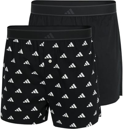 adidas Sportswear 2PK Woven Boxer - Active Woven - Onderbroek Mannen - zwart/zwart bedrukt