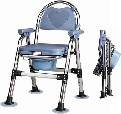 Douchestoel met Antislip - Toiletstoel - Badkamerstoel met Rugleuning & Armsteun - Stevig