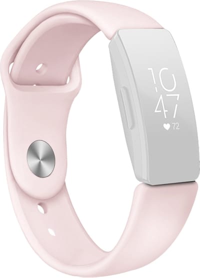 By Qubix - Compatible Fitbit bandje - Geschikt voor fitbit Inspire 1 / HR / Ace 2 siliconen bandje - Maat: Large - Zand roze