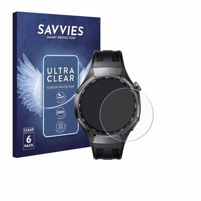 Savvies - Screenprotector voor Huawei Watch GT 6 / 6 Pro (46 mm) - Folie Beschermfolie transparant 6 Stuks