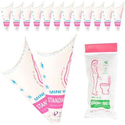 Draagbare Meisjes Urinoir Trechter Vrouwen Buiten Plasbeker Wegwerp Vrouwelijke Urine Apparaat 12pcs white