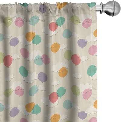 ABAKUHAUS – Voorhangen Ballon Wolken 2x75x175 cm – Mikrofaser