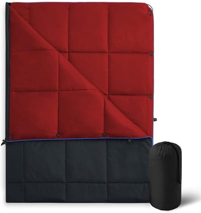 Buiten Vouw Campingdeken - Lichtgewicht Reisdeken voor Wandelen en Kamperen - Dubbelzijdig Waterdicht en Opvouwbaar - 180 x 132 cm