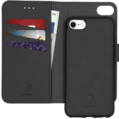 imoshion Hoesje - Geschikt voor Apple iPhone SE (2022) / SE (2020) / 8 / 7 - Uitneembare 2-in-1 Luxe Bookcase - Zwart