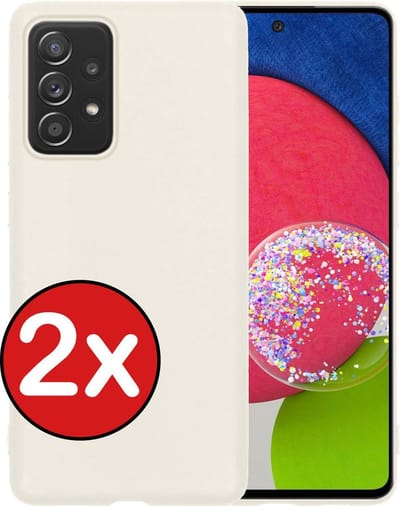 Hoesje - 2 Stuks - Geschikt voor Samsung Galaxy A52s 5G - Sterk & Shockproof - Telefoonhoes - Back Cover - Case Siliconen - Telefoon Hoes - Wit