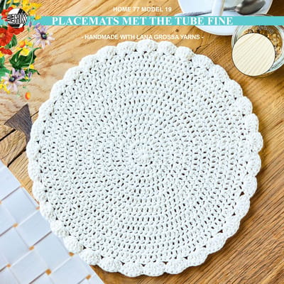 Haakpakket placemats met The Tube Fine garen model 19 van Home 77 - cream