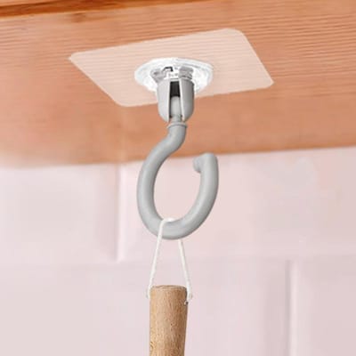 Draaibare Plafond Kleefhaken - Eenvoudige Installatie, Geen Boor, Plakkerige Hanger Voor Hangende Planten, Lantaarns, Windgongen 1pc-gray