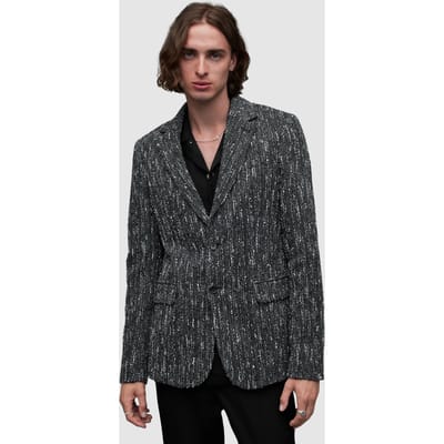 AllSaints Argyll Blazer Black/white Maat: 44 | Blazers Outlet | Heren | Zwart